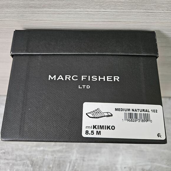 Marc Fisher Ltd Ml Kimiko Womens Leather Natural Flat Slide Sandals Size 8.5M - Picture 2 of 13